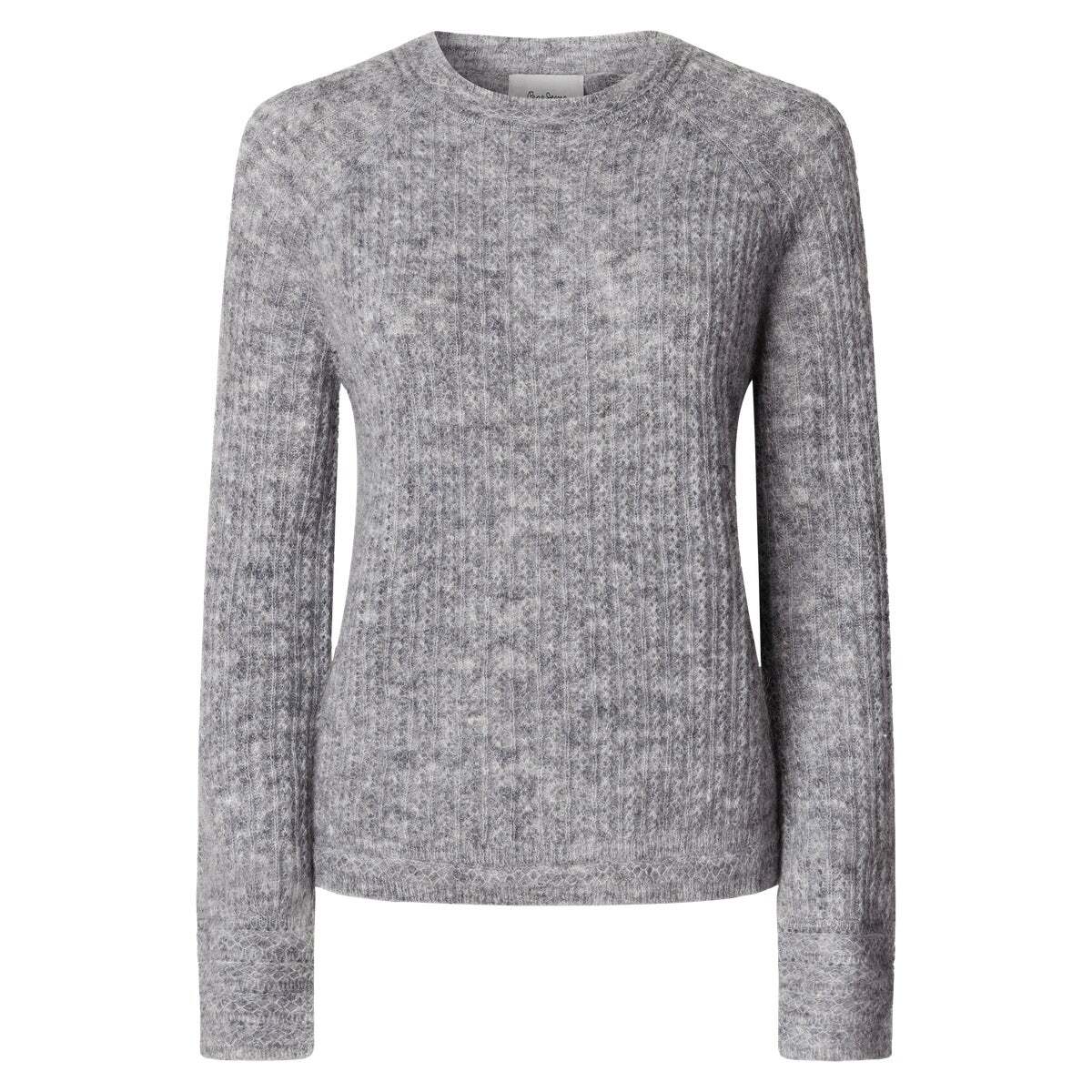 Pull Col Rond En Maille gris chine, PEPE JEANS