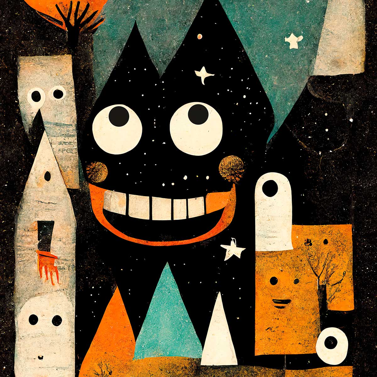 Affiche enfant ville des monstres affiche seule, HEXOA