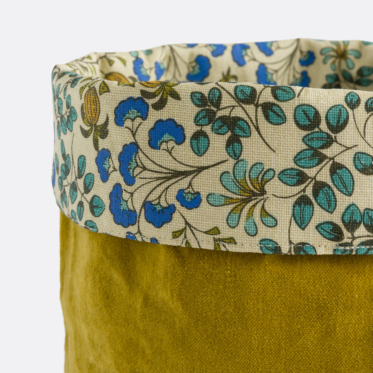 Lot de 2 paniers réversibles, en coton imprimé et velours, HANOI imprimé, LA REDOUTE INTERIEURS