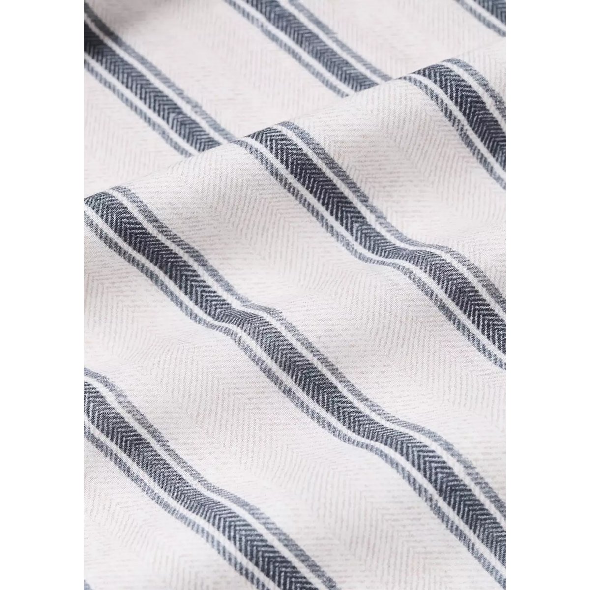 Housse de couette percale de coton 200 fils imprimé rayures lit 150/200 cm écru, MANGO HOME