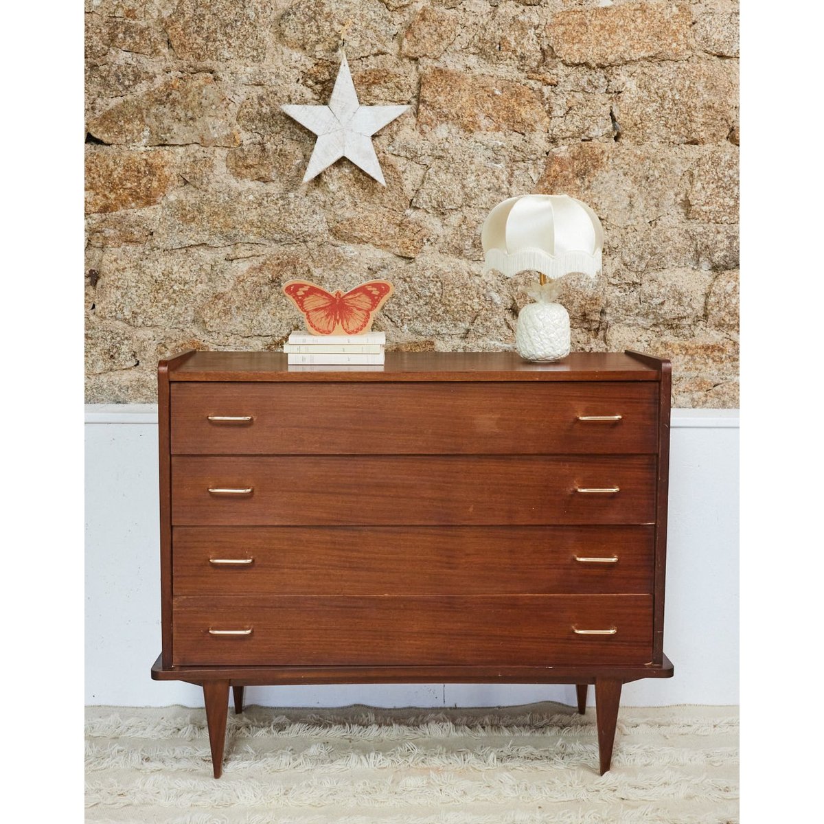 Commode en bois Garance N°677 - Bon état bois foncé, DEBONGOUT