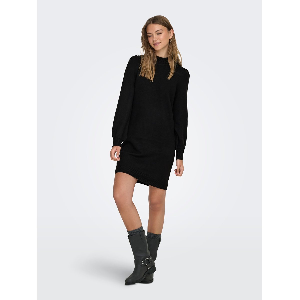 Robe pull col montant noir, JDY
