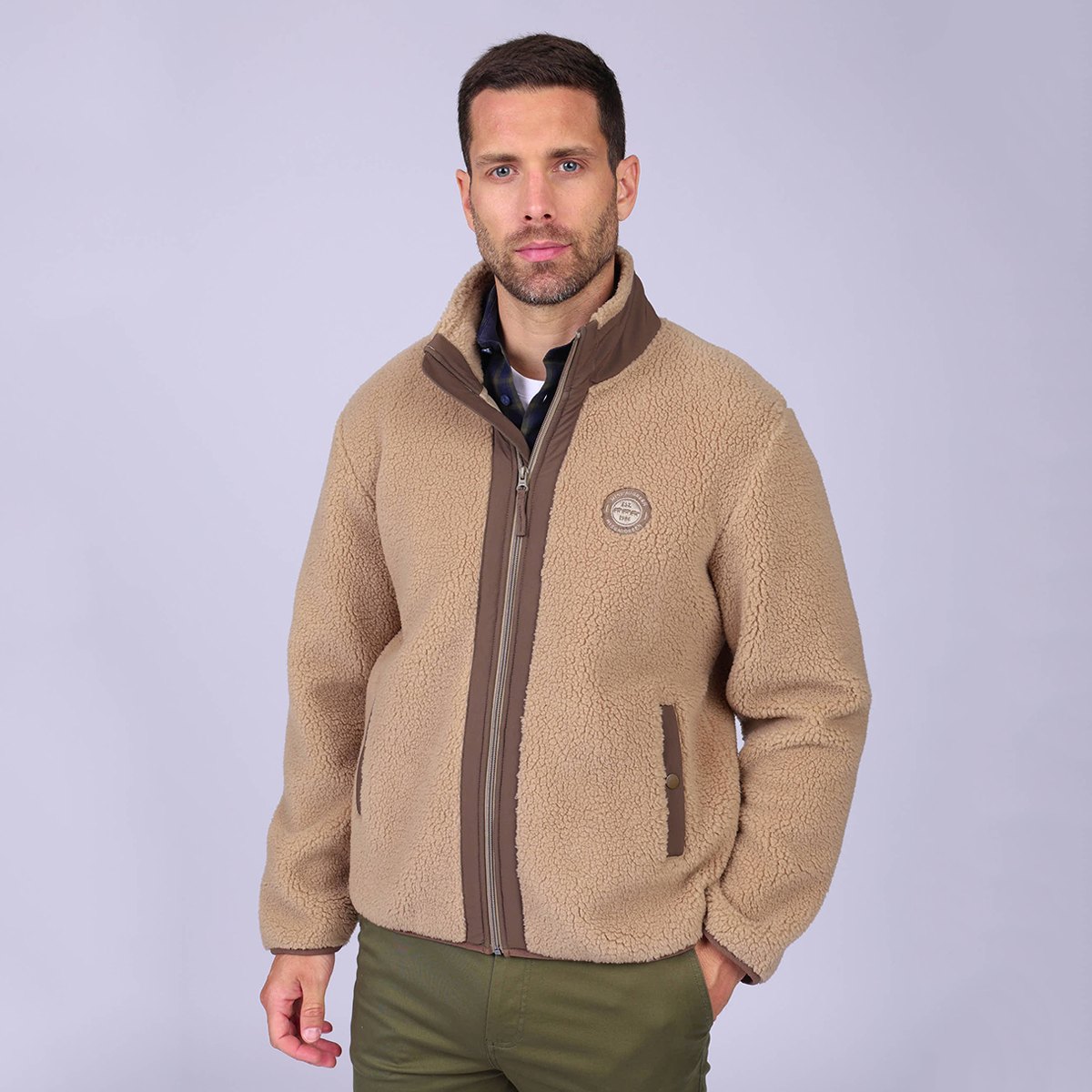 Polaire col montant beige, MISE AU GREEN