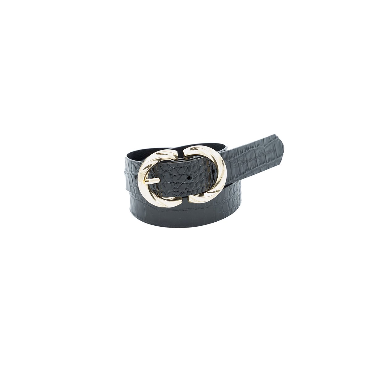 Ceinture motif croco Gianna noir, MISE AU GREEN