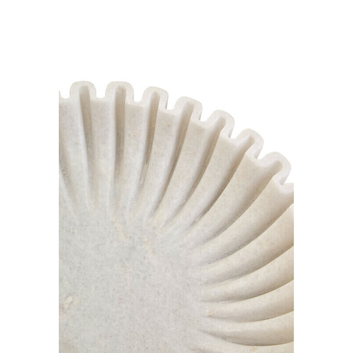 Large Decorative Fluted Marble Bowl in White white, FIFTY FIVE SOUTH