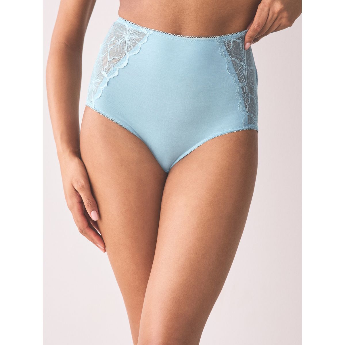 Culotte en dentelle et modal, lot de 5 nude chocolat/baies/bleu/rose pastel, NEXT