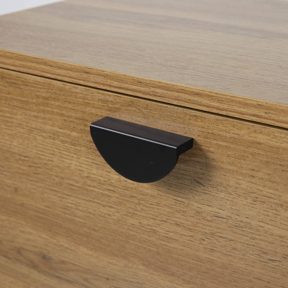 Meuble TV suspendu effet bois 160 cm, JESSY bois clair, OVIALA