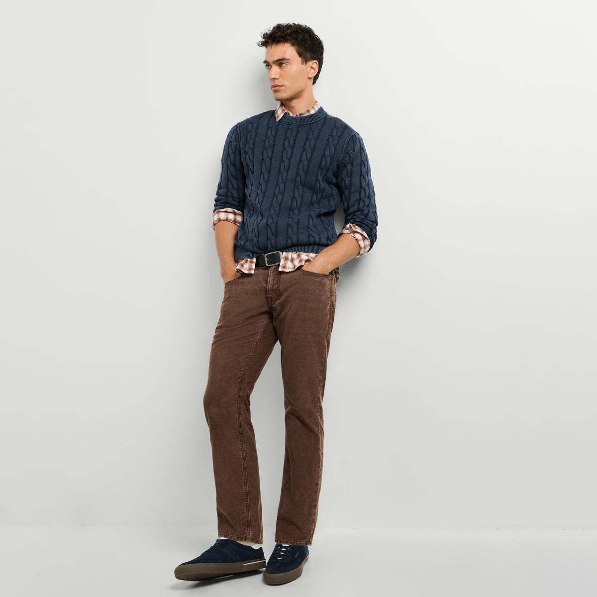 Cash - Pantalon 5 Poches En Velours Côtelé Coupe Regular brun mocca foncé, PEPE JEANS