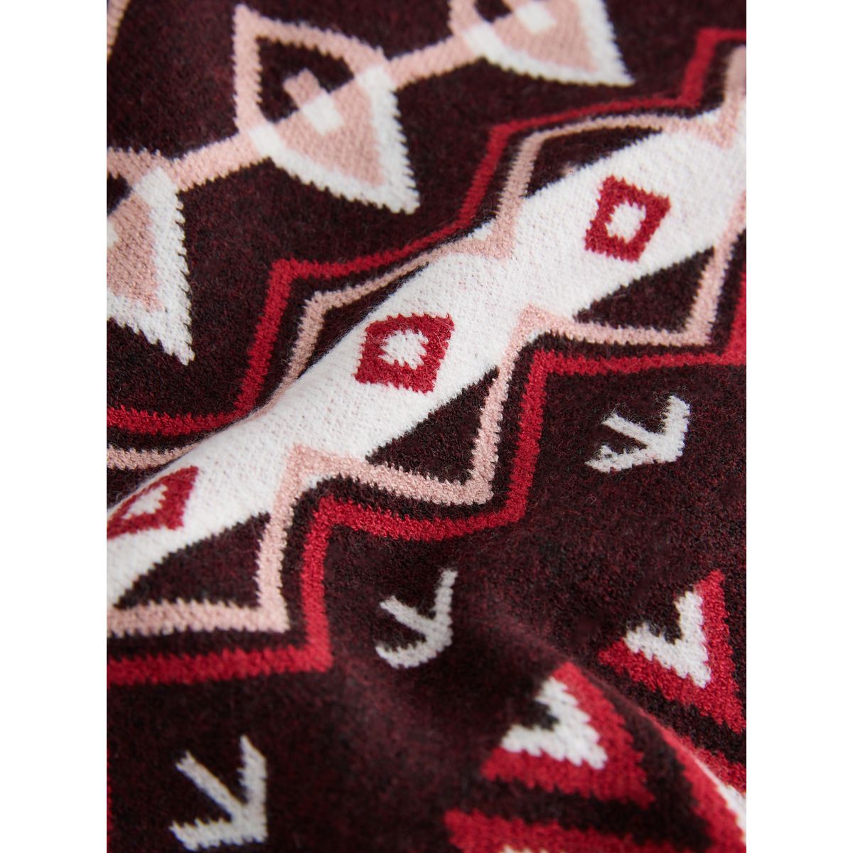 Cardigan zippé confortable fair isle du vin, NEXT