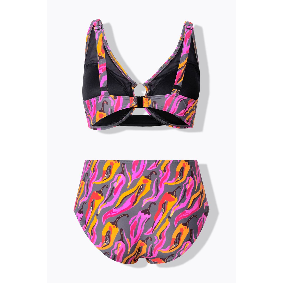 Bikini imprimé piments. Bonnets souples. gris foncé, ULLA POPKEN