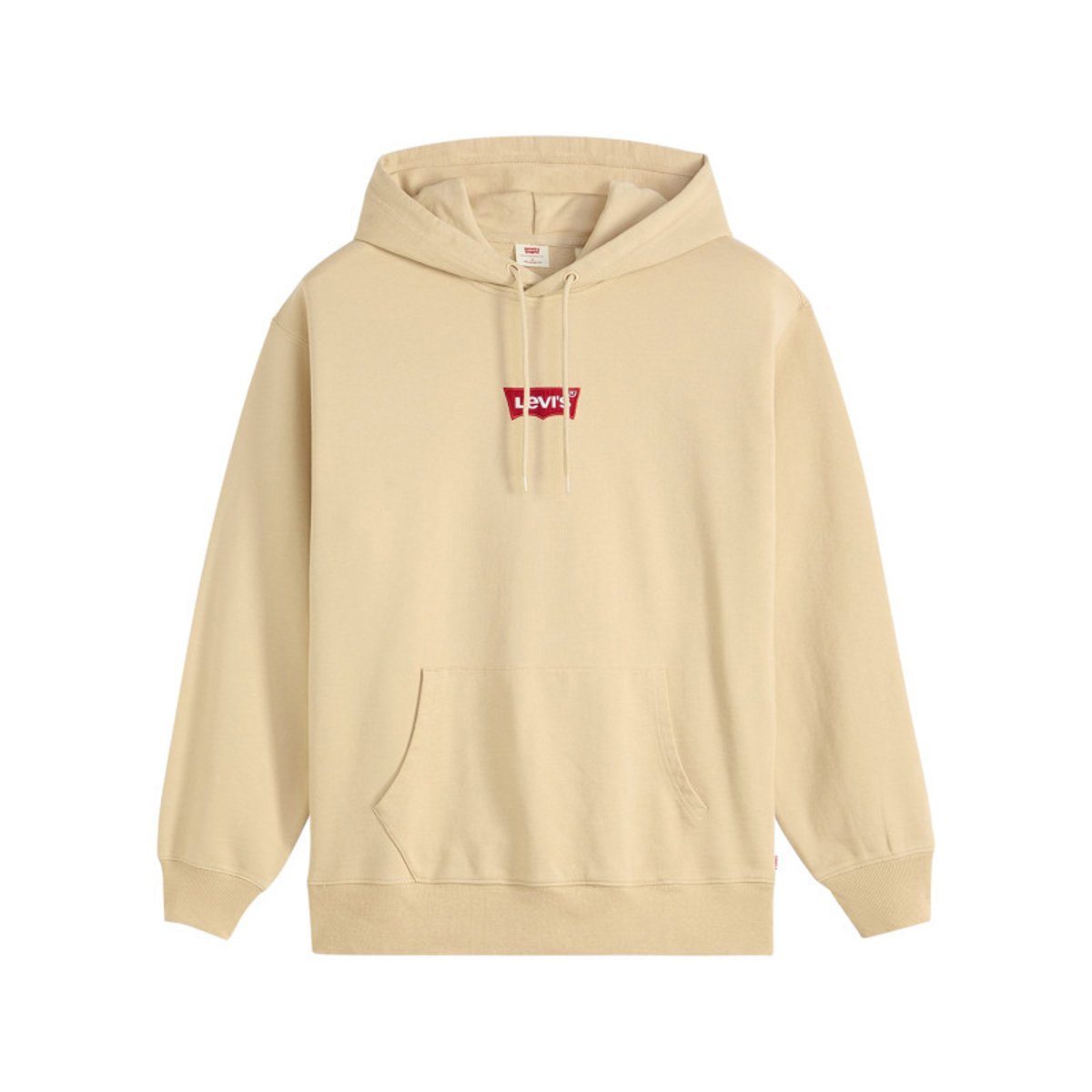 Sweat écru uni en coton avec un col à capuche et une poche traversante écru, LEVI'S