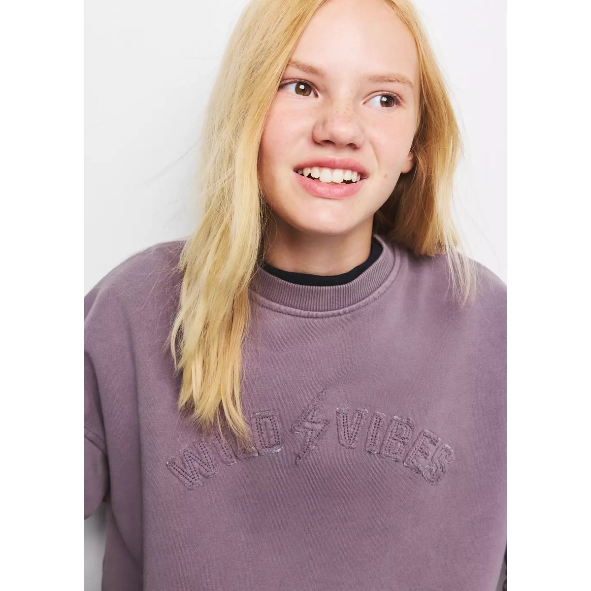 Sweat-shirt relaxed-fit violet, MANGO KIDS