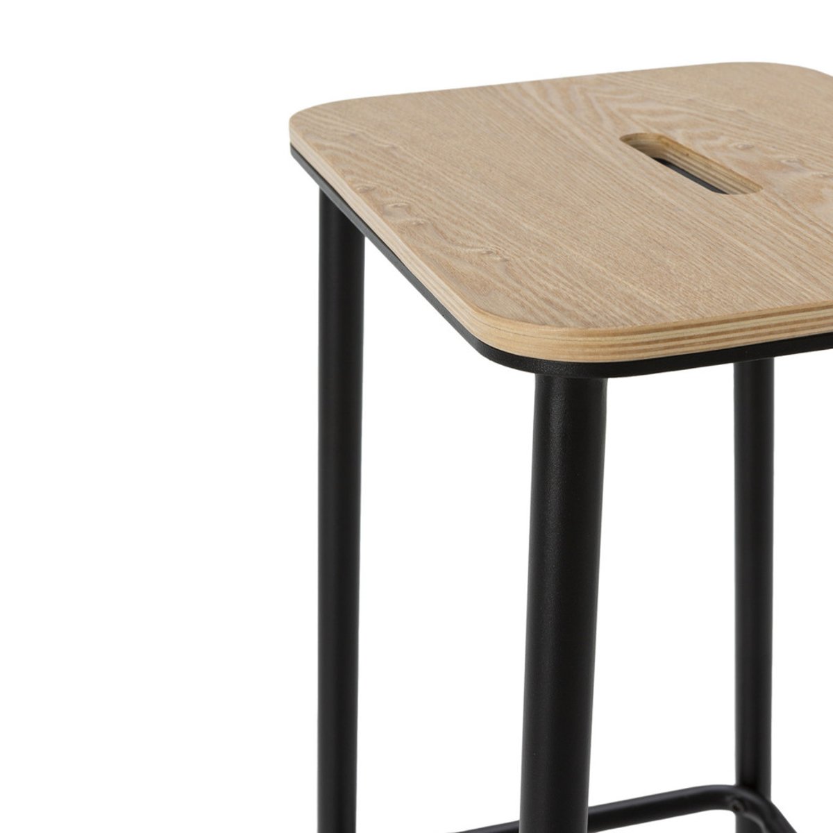 Lot de 2 tabourets de bar en bois et métal H65cm- NOKI noir, DRAWER