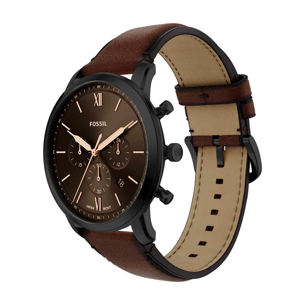 Montre Analogique NEUTRA noir brun marron, FOSSIL