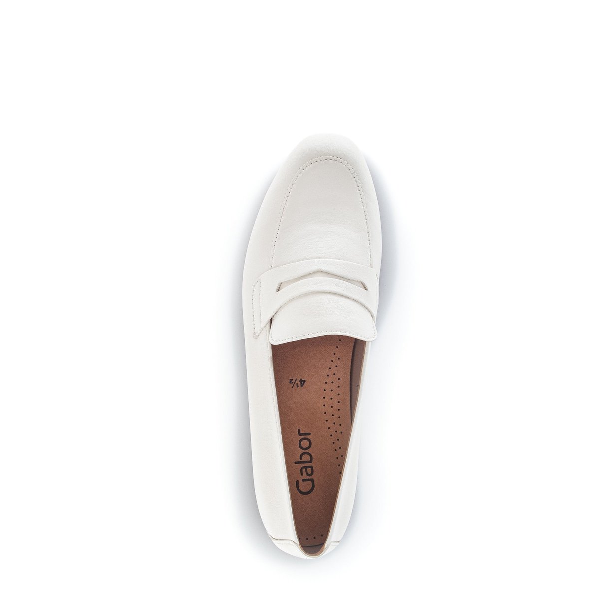 Mocassins en cuir à talon décroché ecru, GABOR