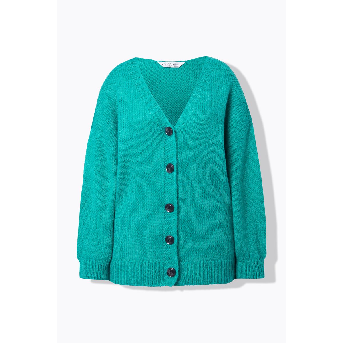 Cardigan oversize, encolure en V vert turquoise, STUDIO UNTOLD