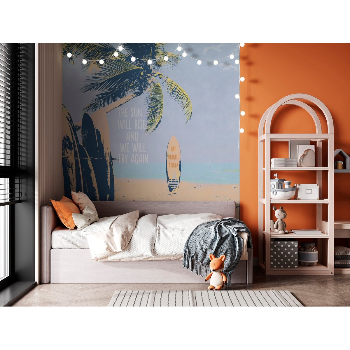 Papier peint panoramique Wave Surfer - Lé Papiers de Ninon multicolore, LE PAPIERS DE NINON