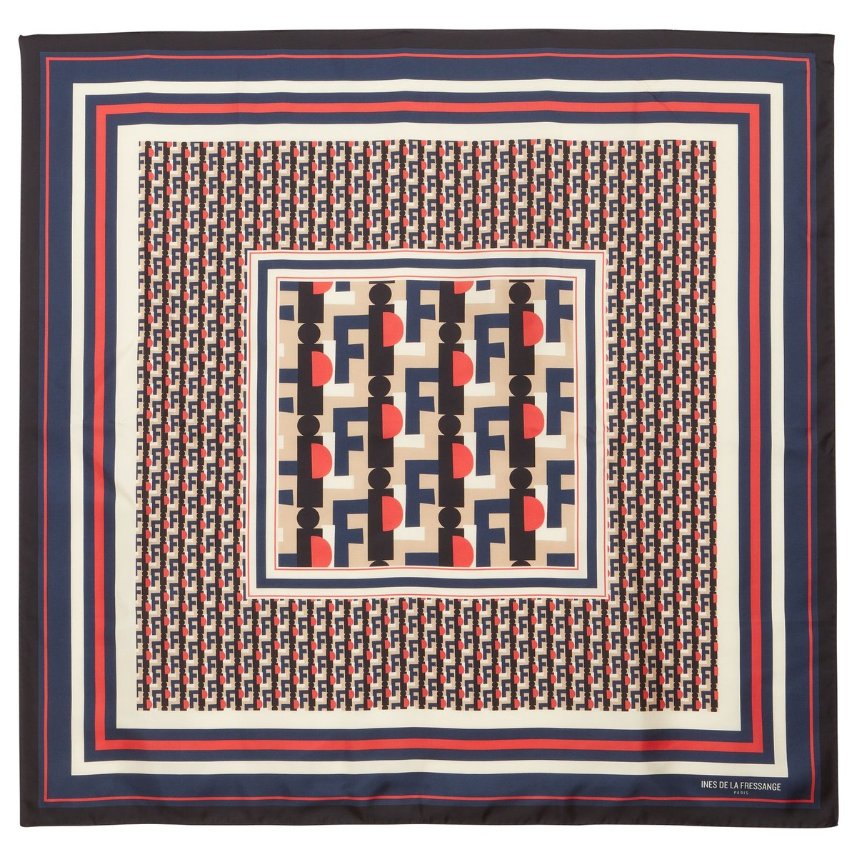 Foulard Lewis en soie rouge, INES DE LA FRESSANGE PARIS