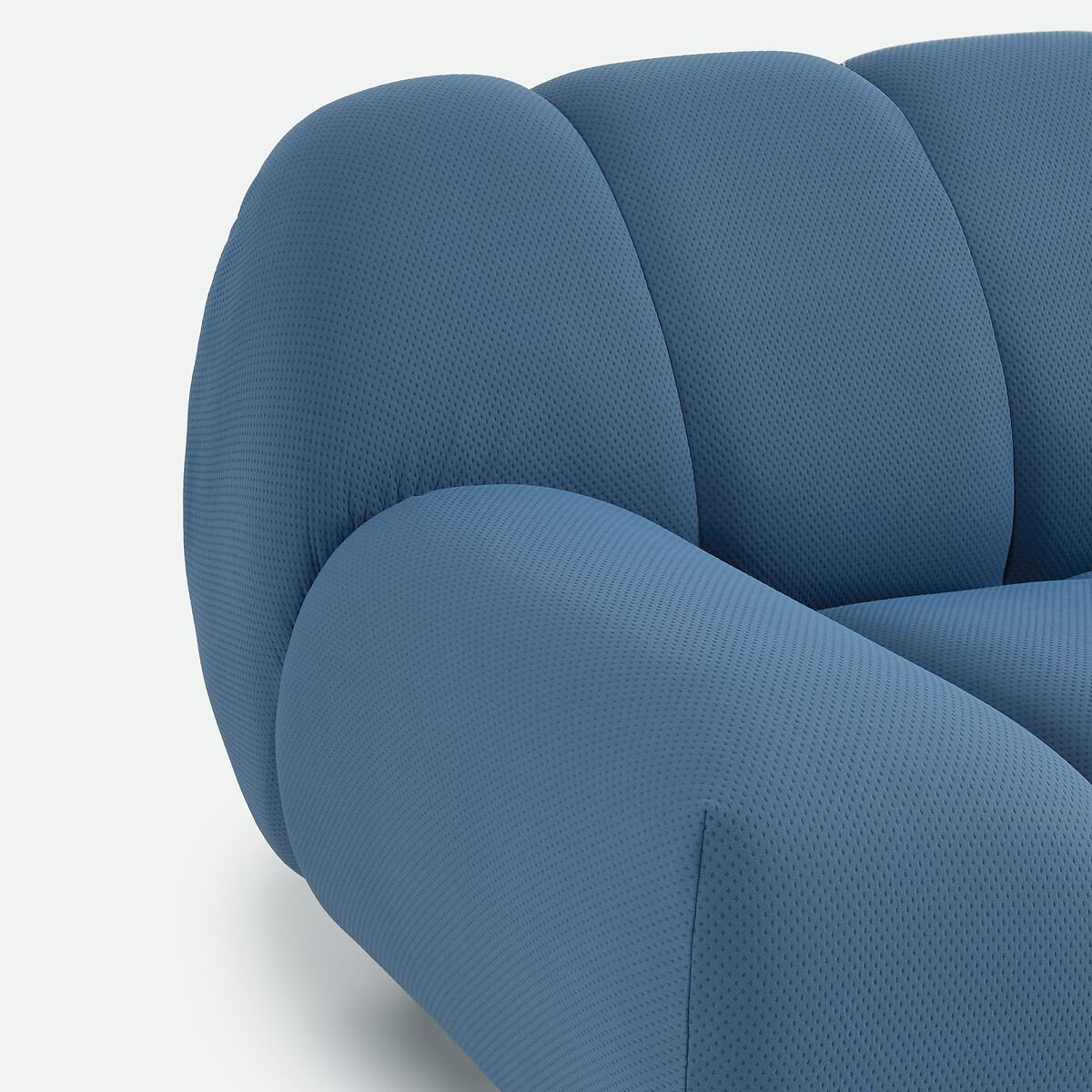 Canapé droit, 2 places, en tissu matelassé, NURIA bleu, LA REDOUTE INTERIEURS