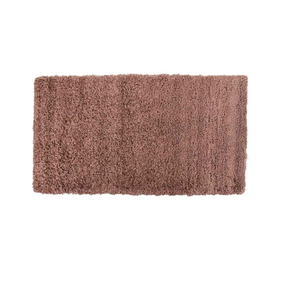 Tapis descente de lit poils longs 60x110cm taupe, ORNAMI