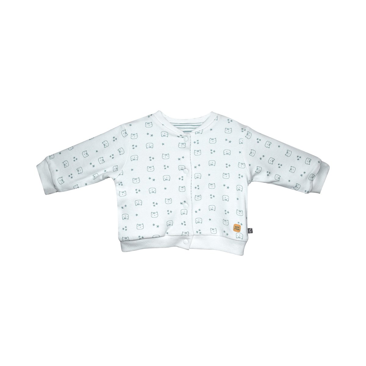 Cardigan reversible fondant blanc, SUCRE D'ORGE