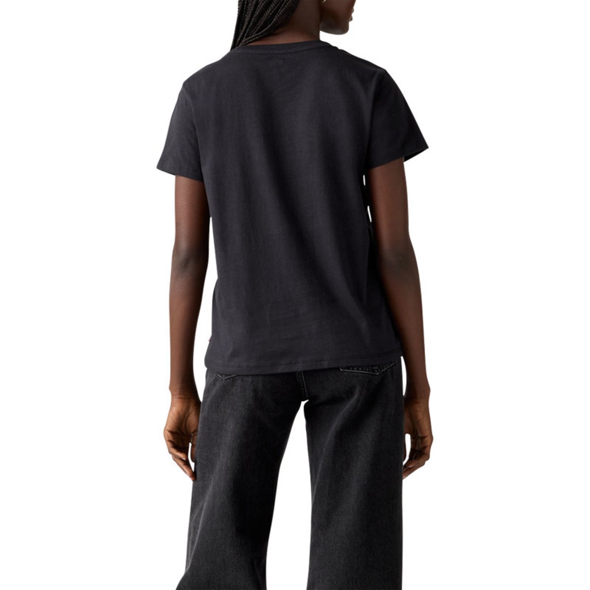 T-shirt en coton noir à coupe ajustée pourvu de manches courtes noir, LEVI'S