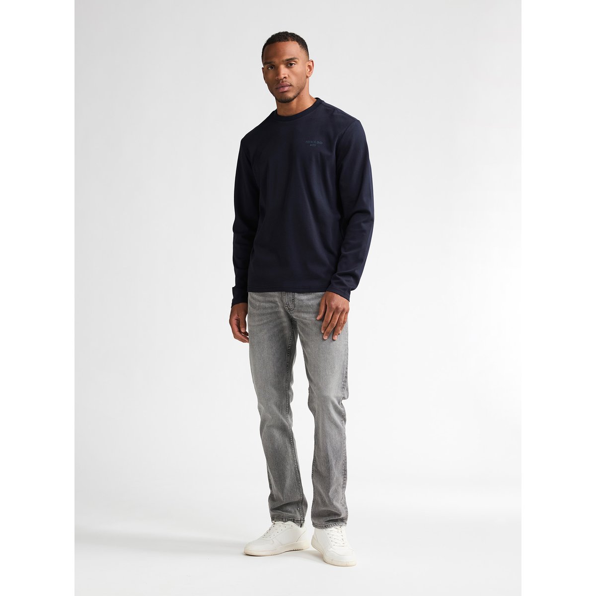 T-shirt manches longues en coton miller bleu royal navy, PETROL INDUSTRIES