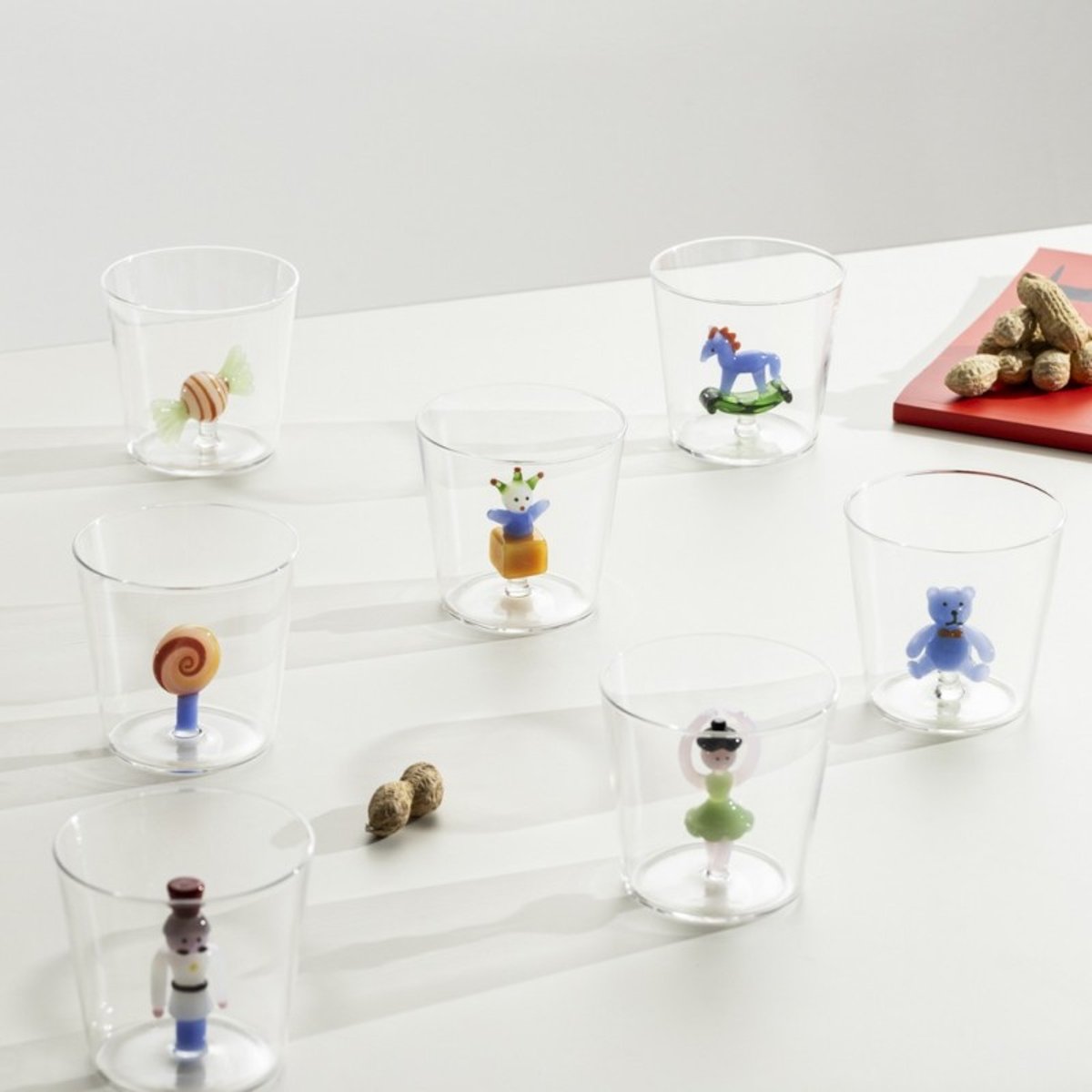 Verre à eau petit ours Schiaccianoci bleu clair, ICHENDORF
