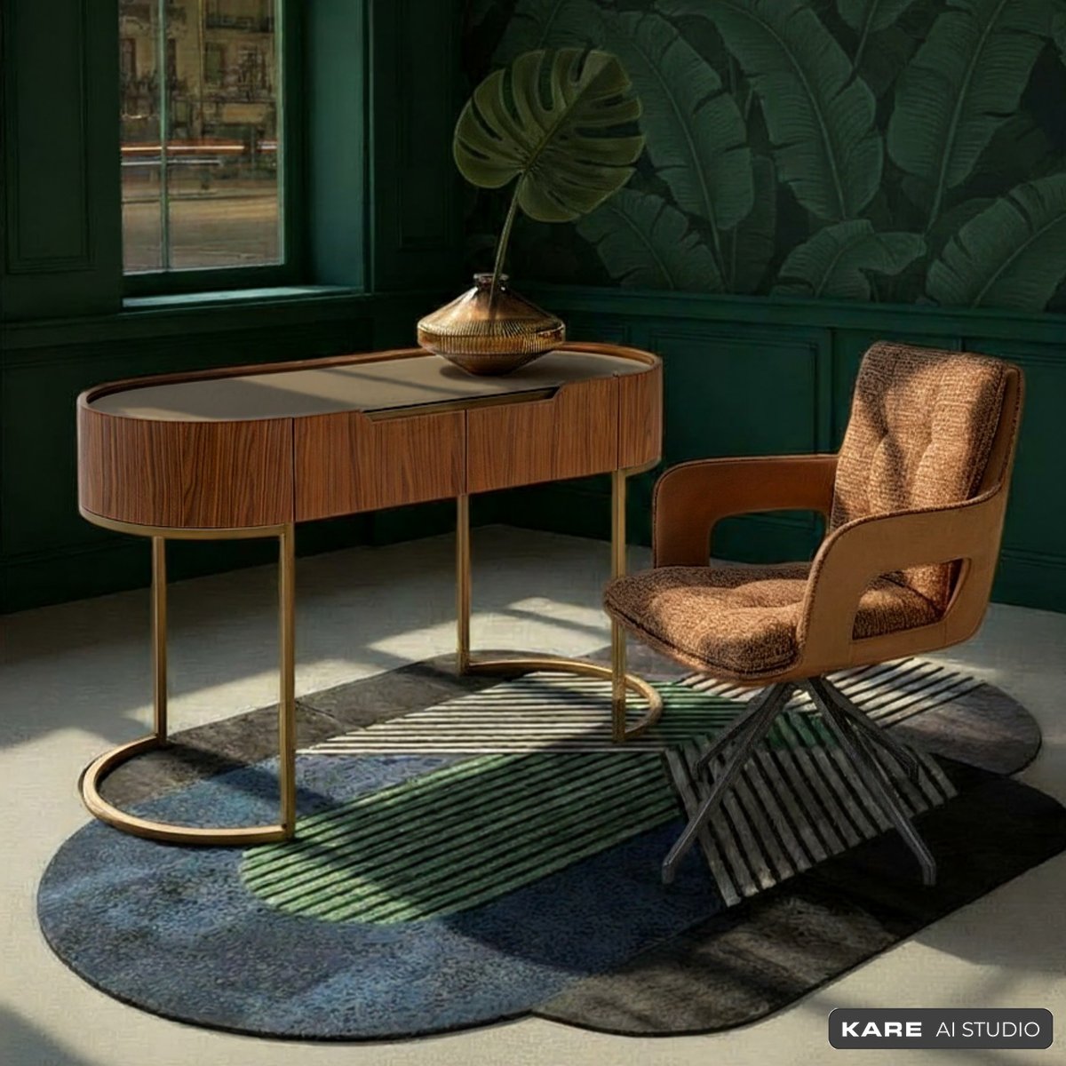 Tapis en cuir, ENTREE multicolore, KARE DESIGN