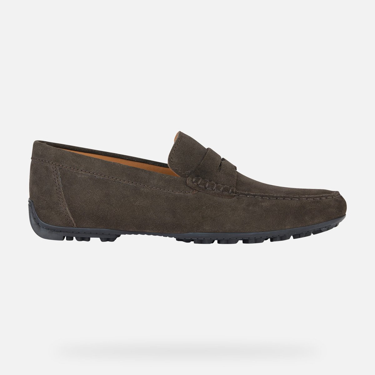Mocassins cuir respirants Kosmopolis + Grip marron foncé, GEOX
