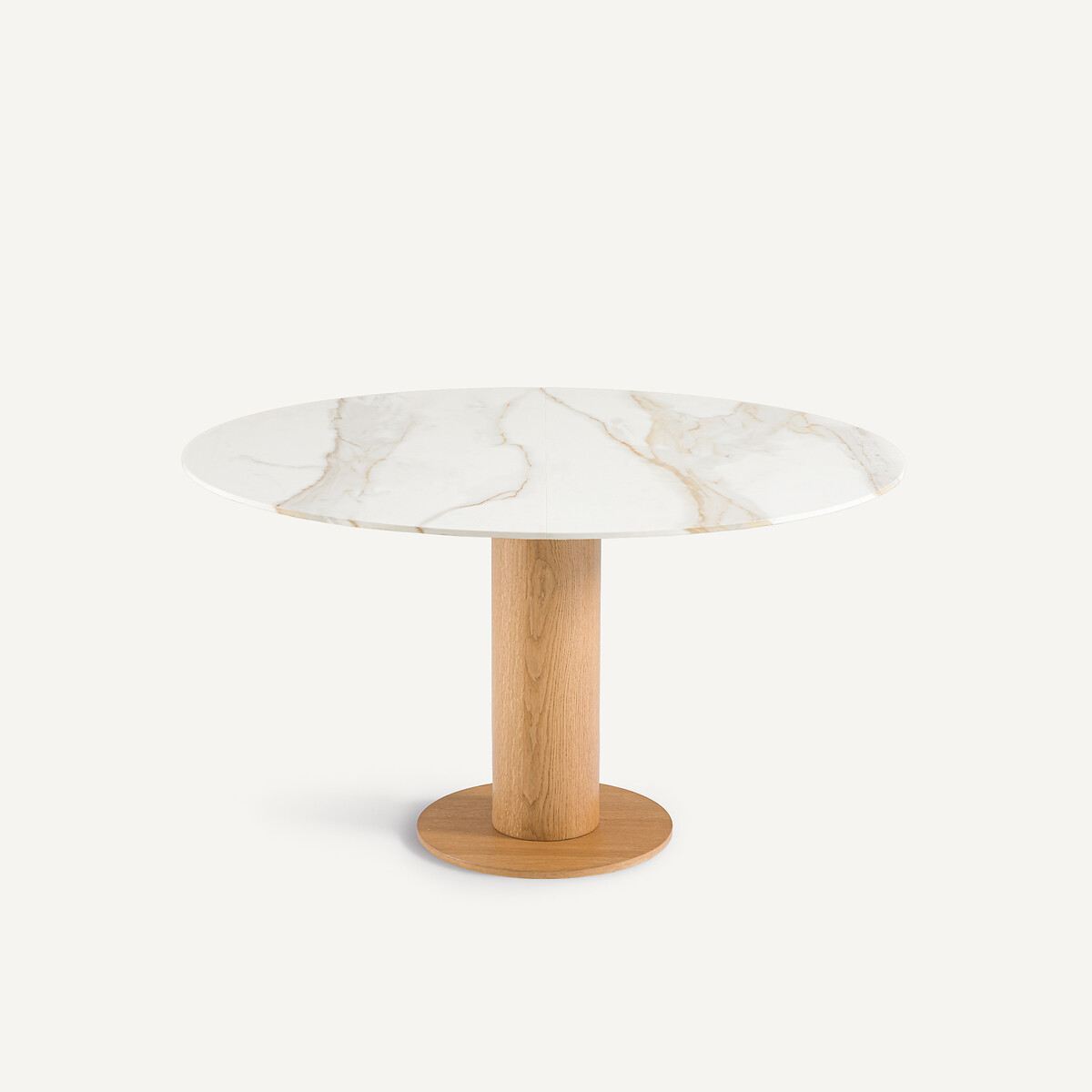 Plateau de table rond et extensible en céramique, diamètre 135 à 180 cm, EXTENDO céramique blanche, AM.PM