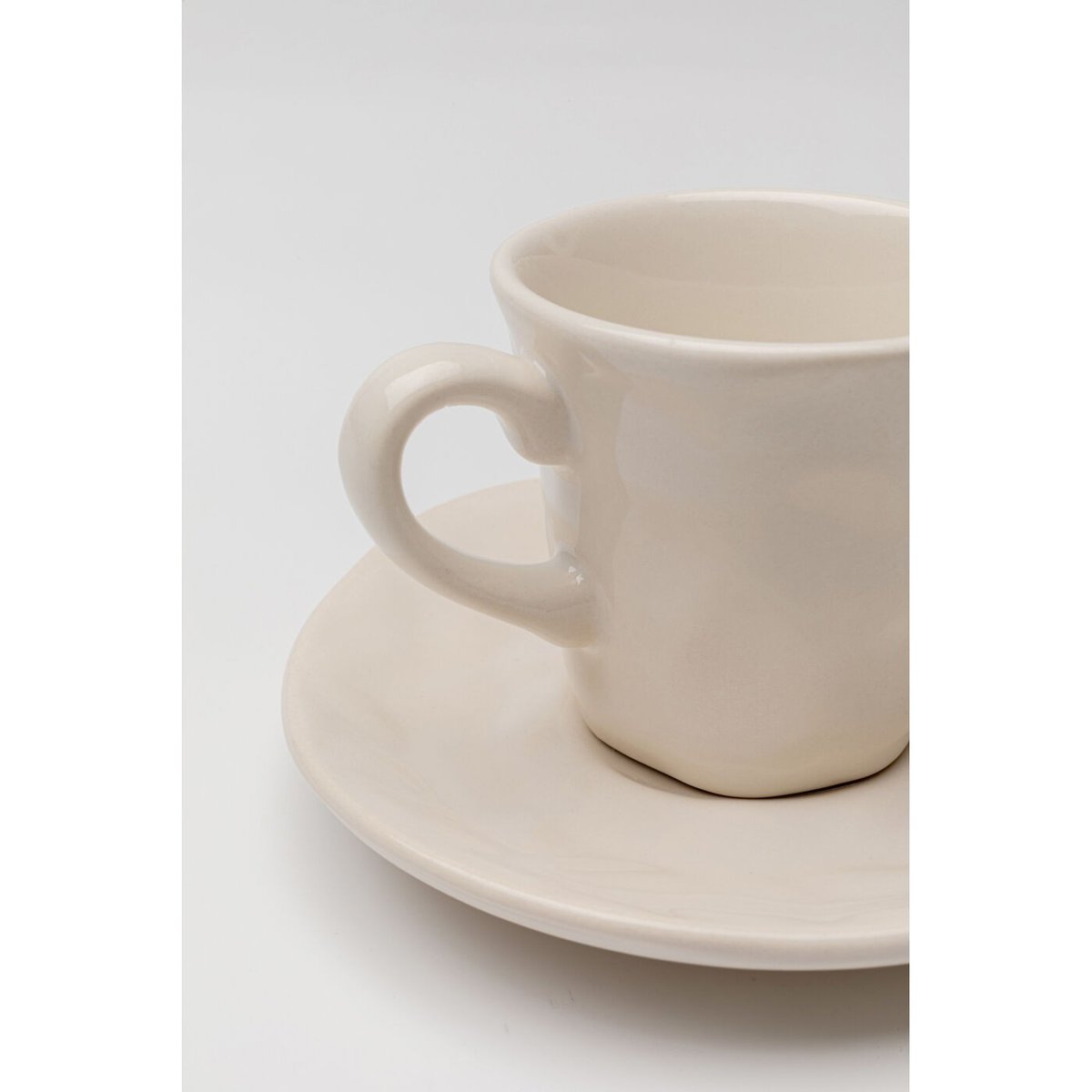 Lot de 6 tasses à espresso en faïence, ORGANIC crème, KARE DESIGN