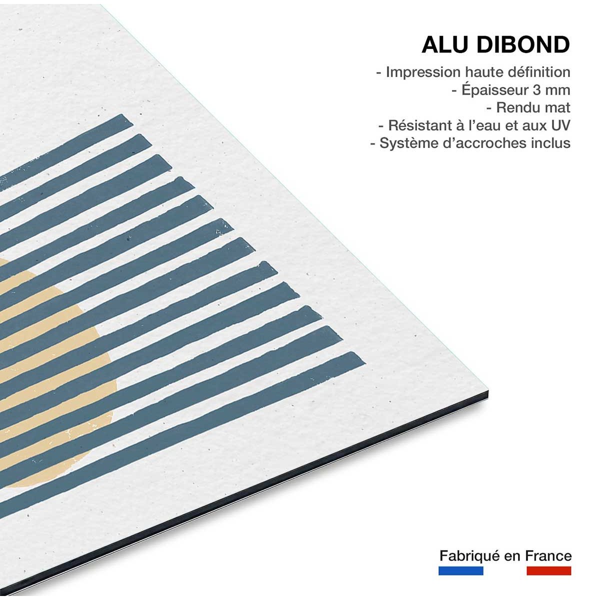 Tableau rayures bleues d'été tableau alu dibond, HEXOA