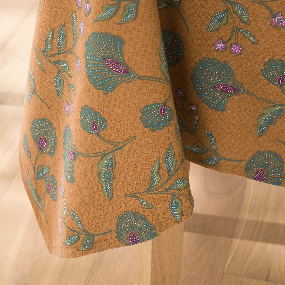 Mantel estampado de algodón lavado, Damrey caramelo estampado, LA REDOUTE INTERIEURS