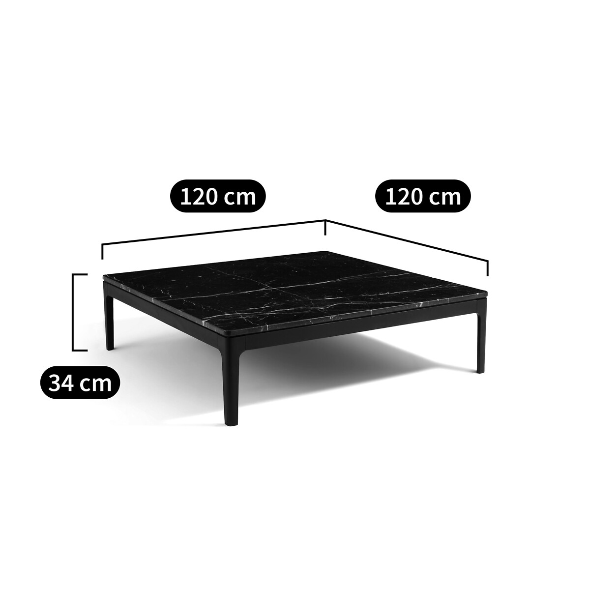 Mesa de centro de mármol negro y roble macizo, Helda, diseño de Emmanuel Gallina mármol negro, AM.PM X EMMANUEL GALLINA
