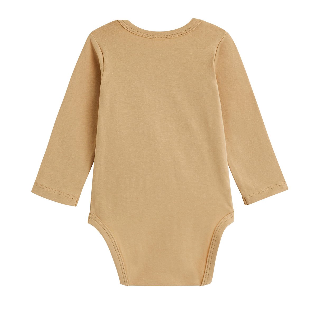 Lot de 2 bodies bébé manches longues Moka marron, PETIT BEGUIN