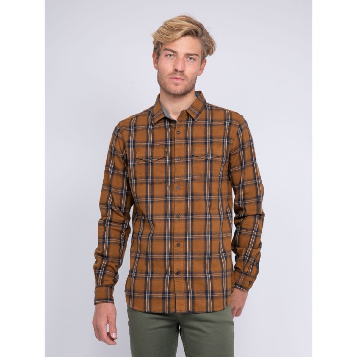 Chemise Manches Longues Carreaux Toriko marron, RITCHIE