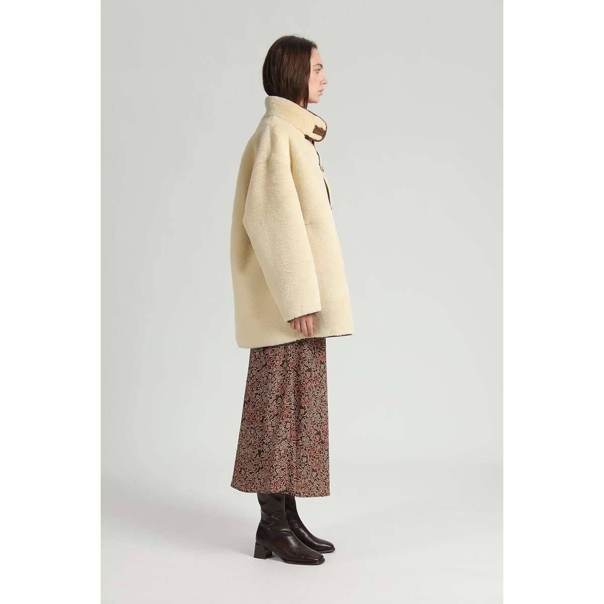 Veste en sherpa réversible camel/écru, SEE U SOON