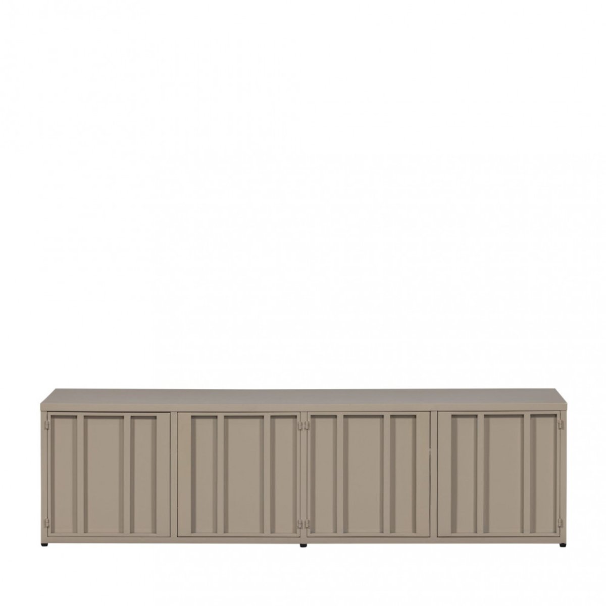 Meuble TV 4 portes en métal L160cm- LEVEL beige, WOOOD