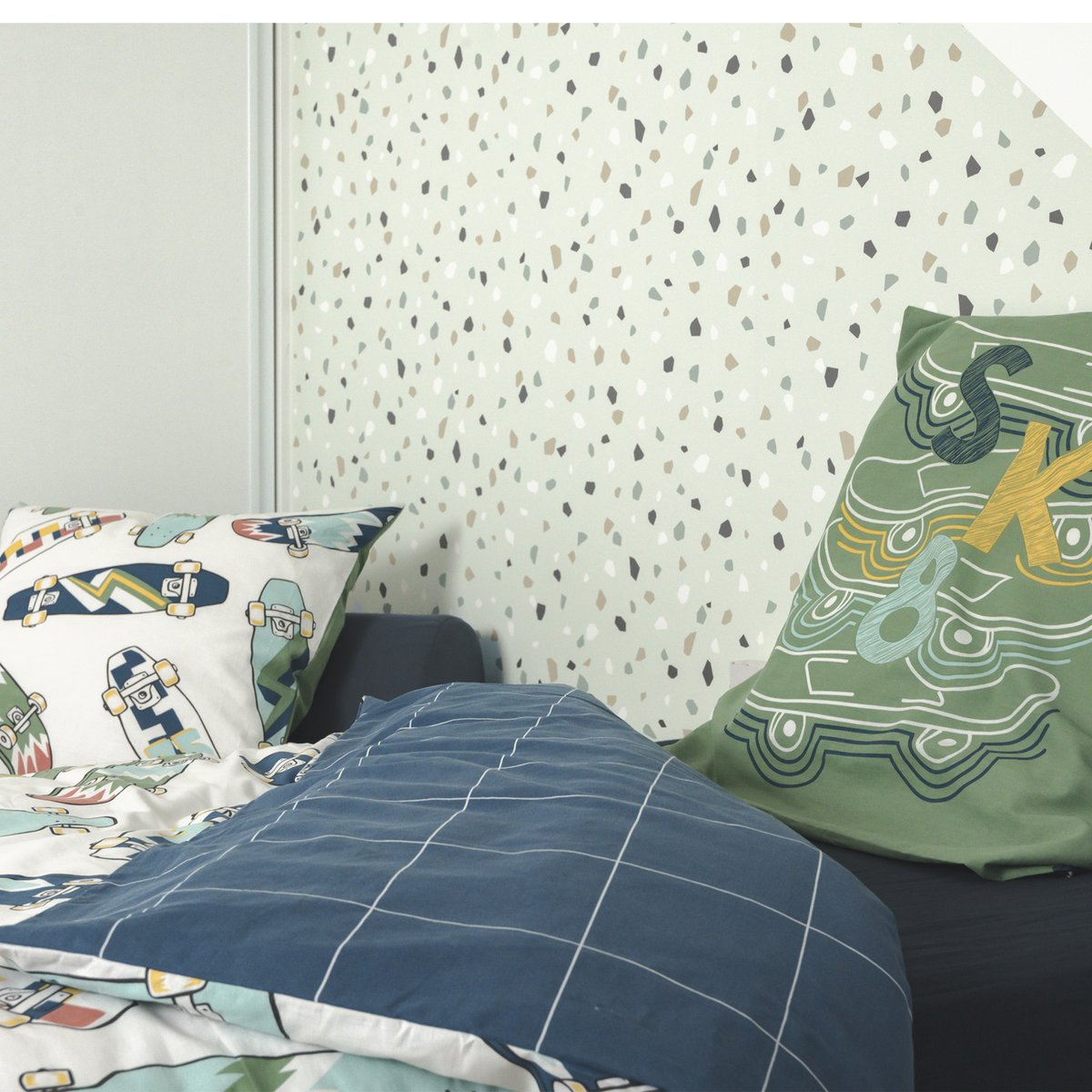 Couette imprimée Coton avec taie Valencia multicolore, EDEN