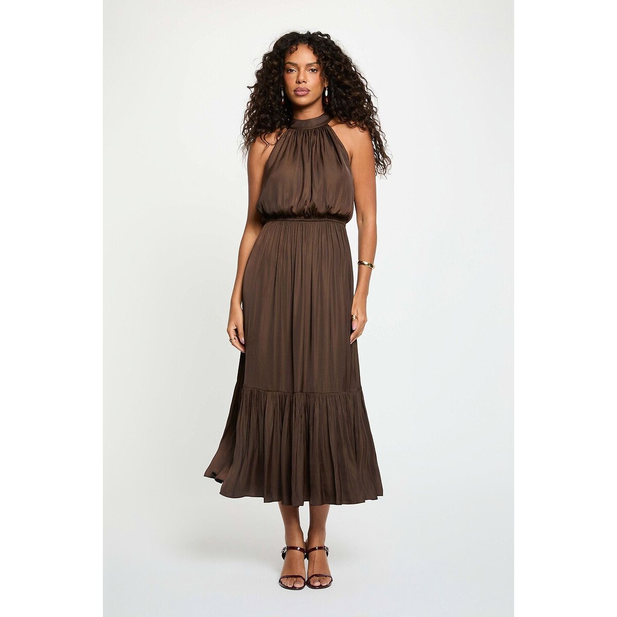 Draping Full Maxi Dress chocolate, MORGAN
