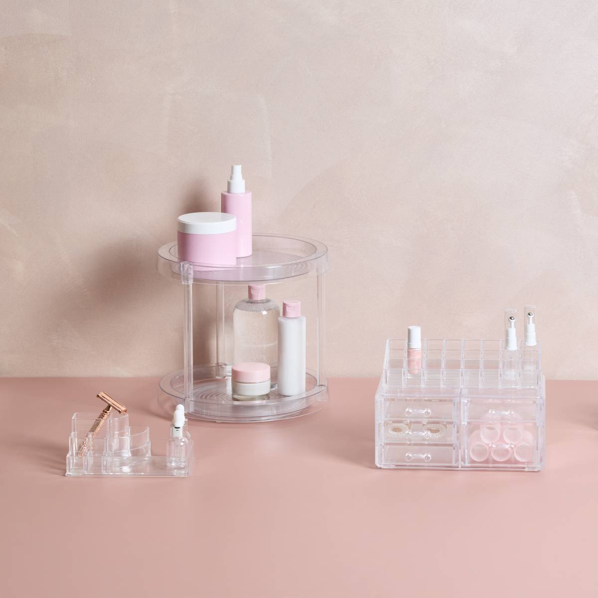 Organiseur rotatif D18cm 5 compartiments SELENA transparent, 5FIVE SIMPLY SMART