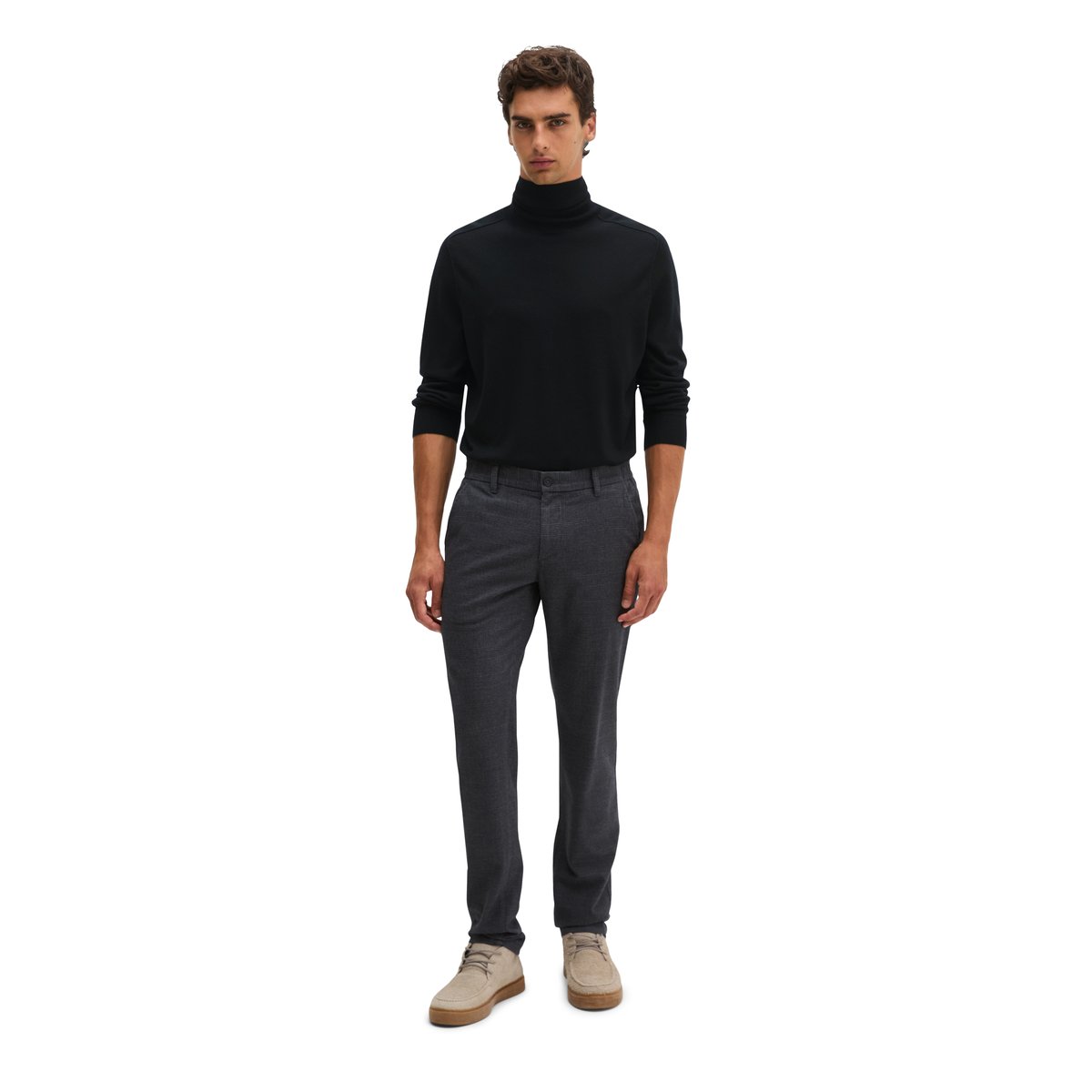 Chino modèle Stig, coupe jogger en mélange élastique de coton bio et de viscose gris, MARC O'POLO