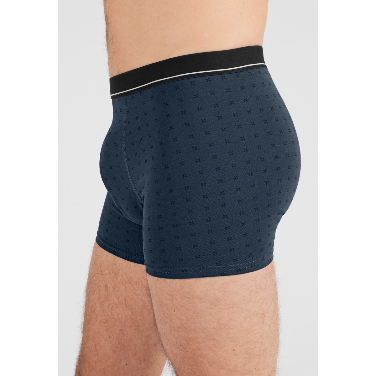 Boxers fermés coton - Lot de 3 bordeaux lot bleu, DAMART