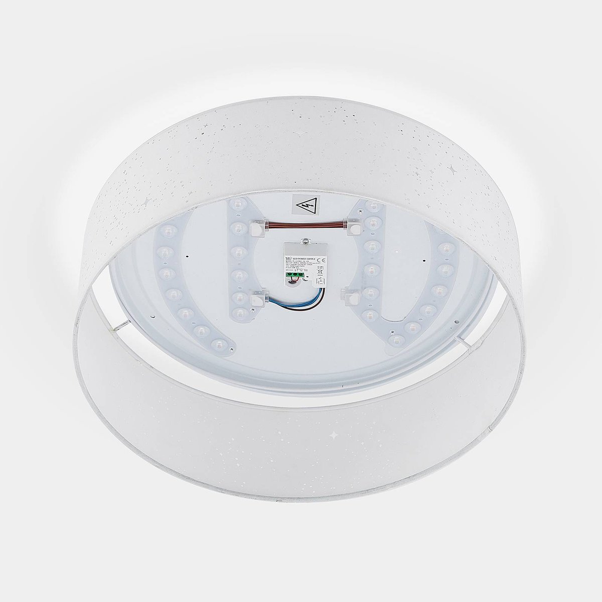 Plafonnier en textile moderneLED, Ellamina blanc, LINDBY