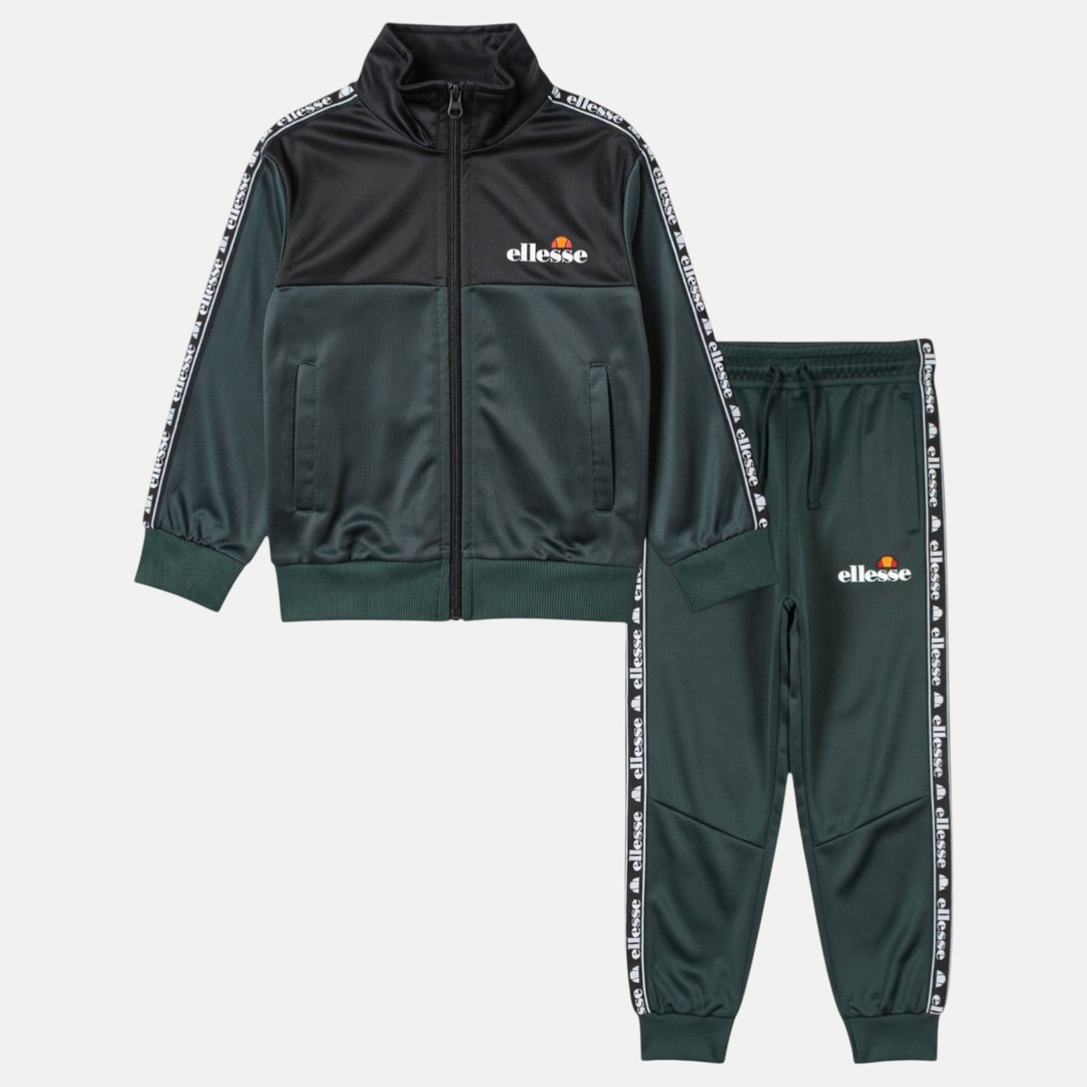 Ensemble veste zippée col montant et pantalon de jogging TRACK vert foncé, ELLESSE