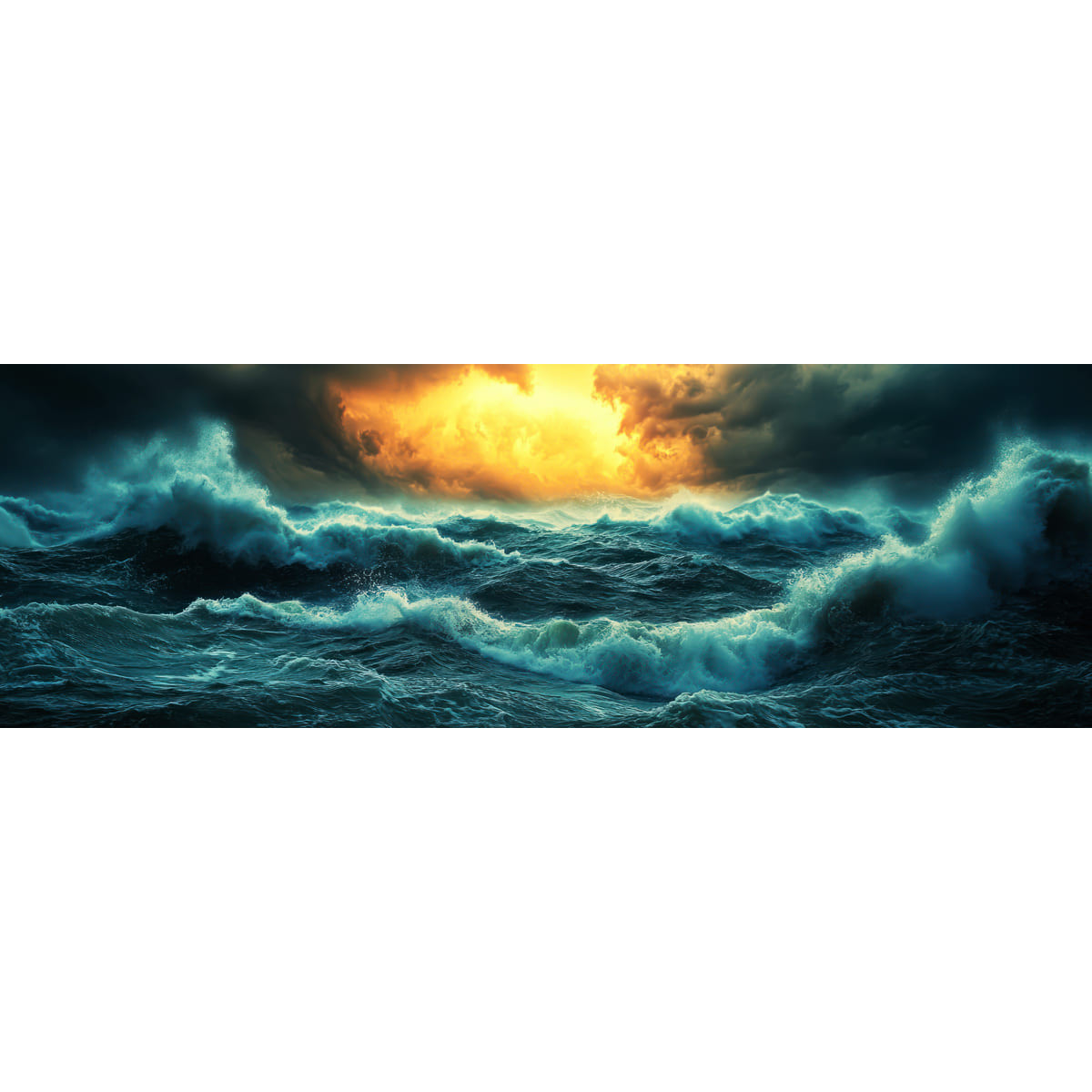 Tableau Mural Tempête Marine MER tableaux sur toile-bleu, CEANOTHE
