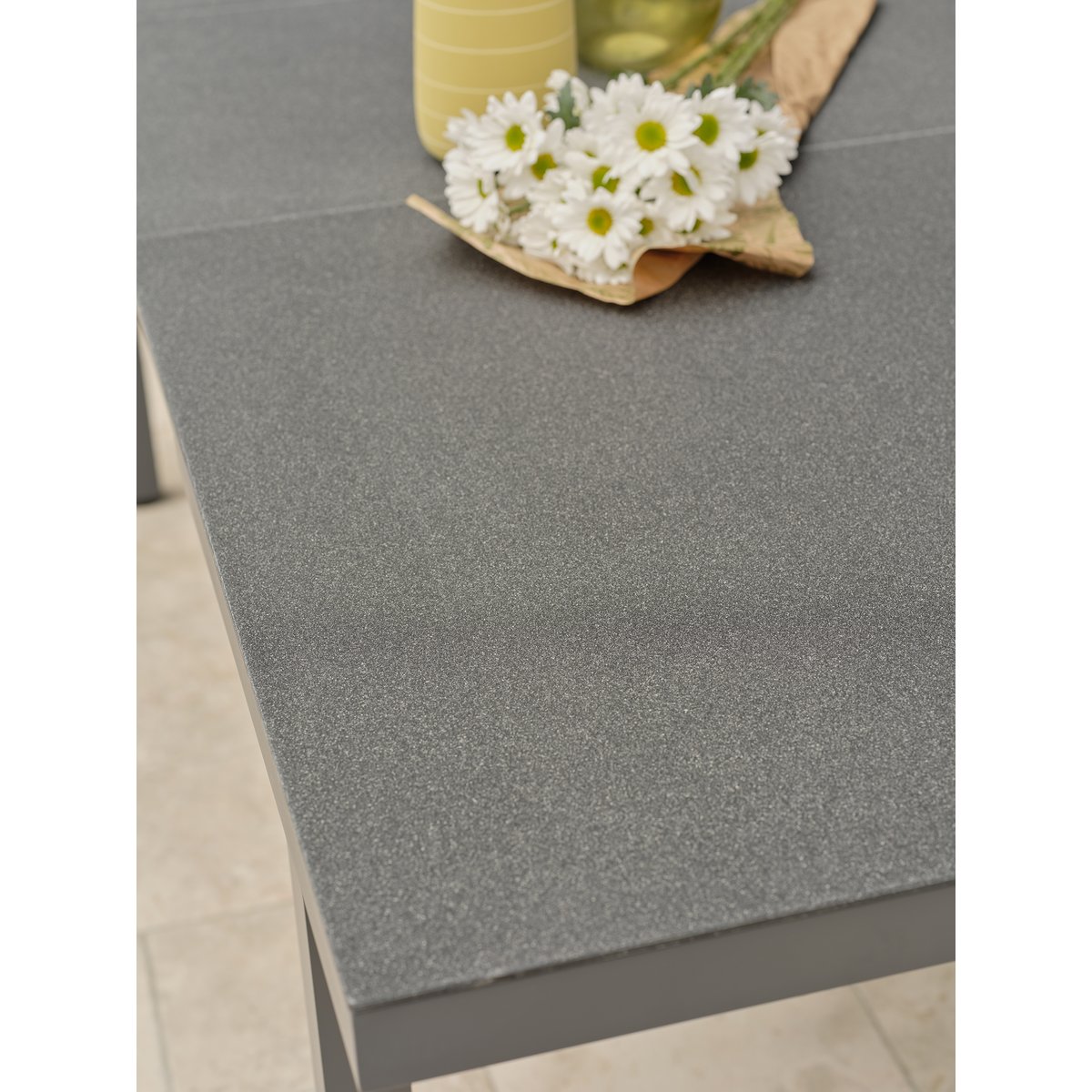 Ensemble repas de jardin 4 places en aluminium DANIA gris anthracite, DCB GARDEN