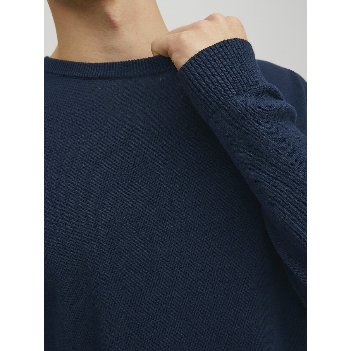 Pullover mit rundem Ausschnitt, Feinstrick marine, JACK & JONES