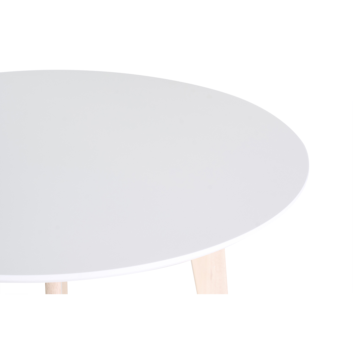 Table scandinave ronde blanc et bois D100 cm LEENA blanc, MILIBOO